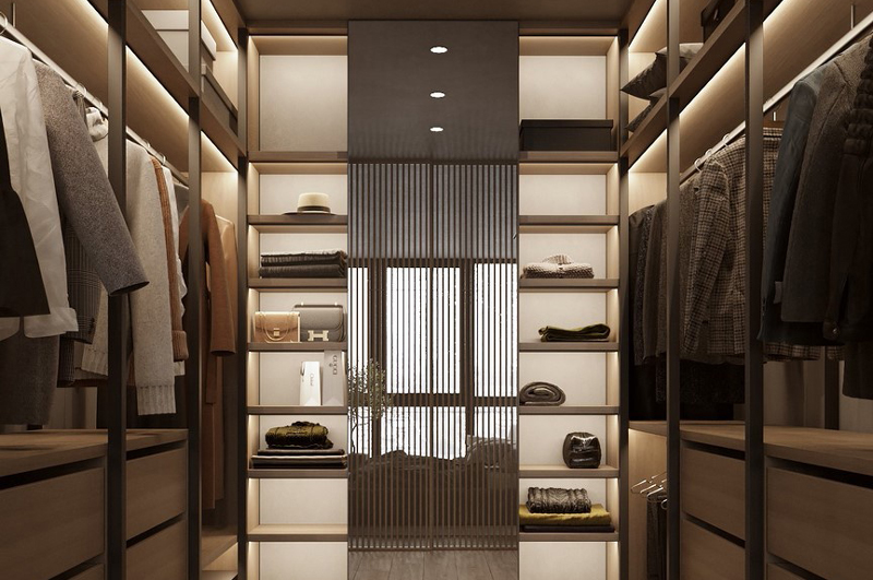 大套二原木裝修風格-衣帽間