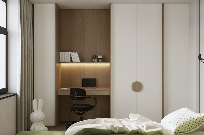 大套二原木裝修風格-書房