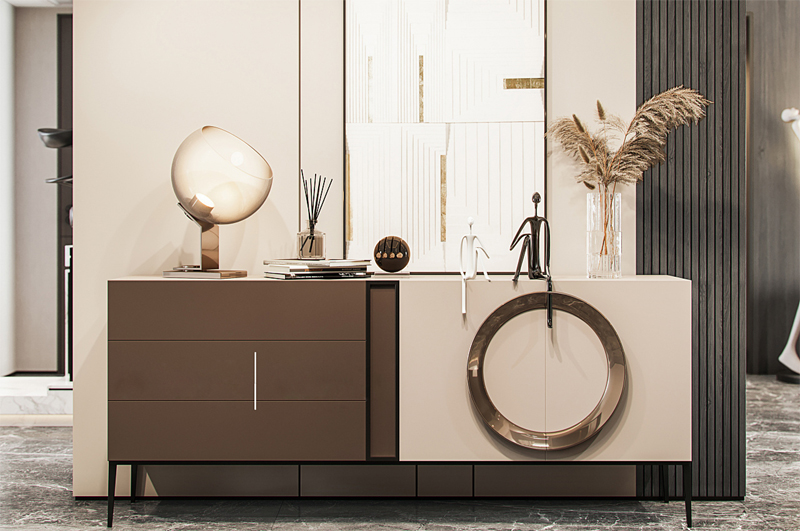 140平極簡輕奢風格玄關裝修效果圖