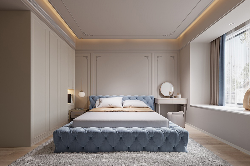 110平三室兩廳兩衛(wèi)簡(jiǎn)歐裝修效果圖