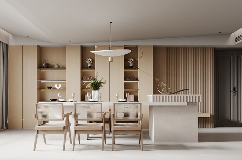 質(zhì)樸自然的日式現(xiàn)代餐區(qū)裝修效果圖