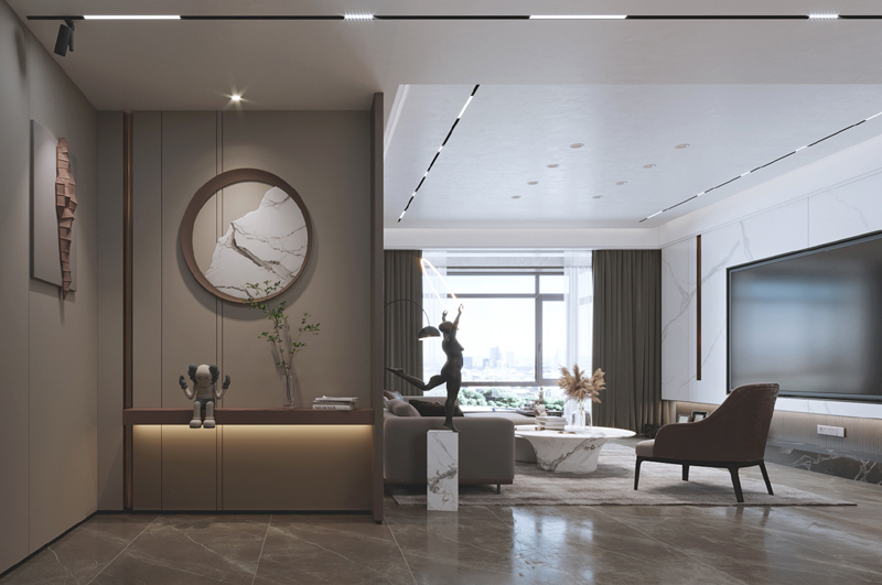 現代輕奢80平套二裝修設計效果圖