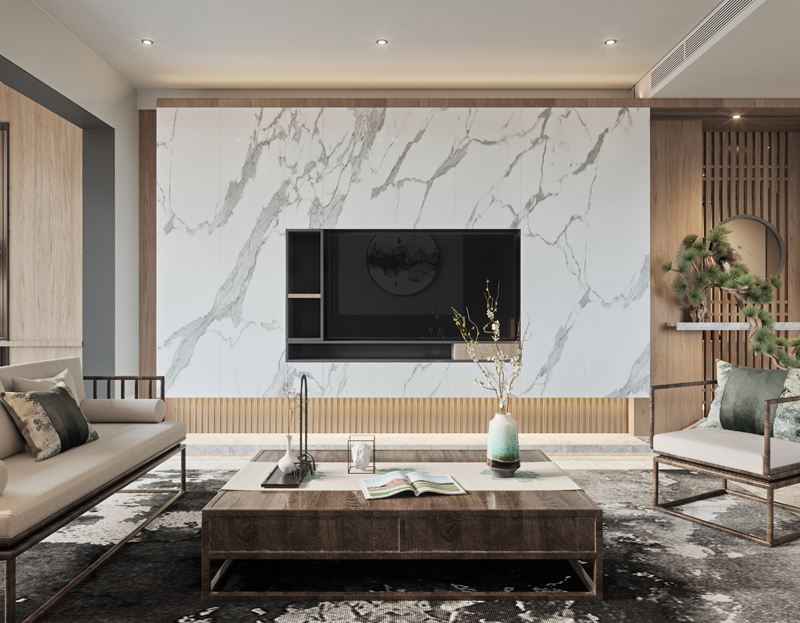 新中式90平房子裝修設計效果圖