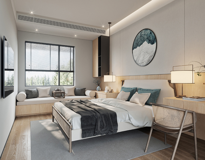 新中式90平房子裝修設計效果圖