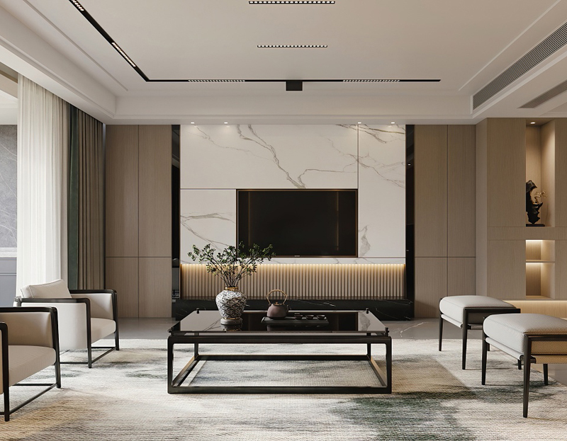 130平新中式風(fēng)格裝修效果圖