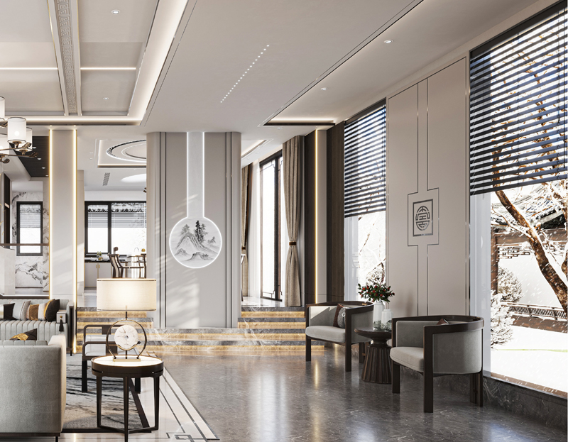 輕奢新中式別墅裝修效果圖