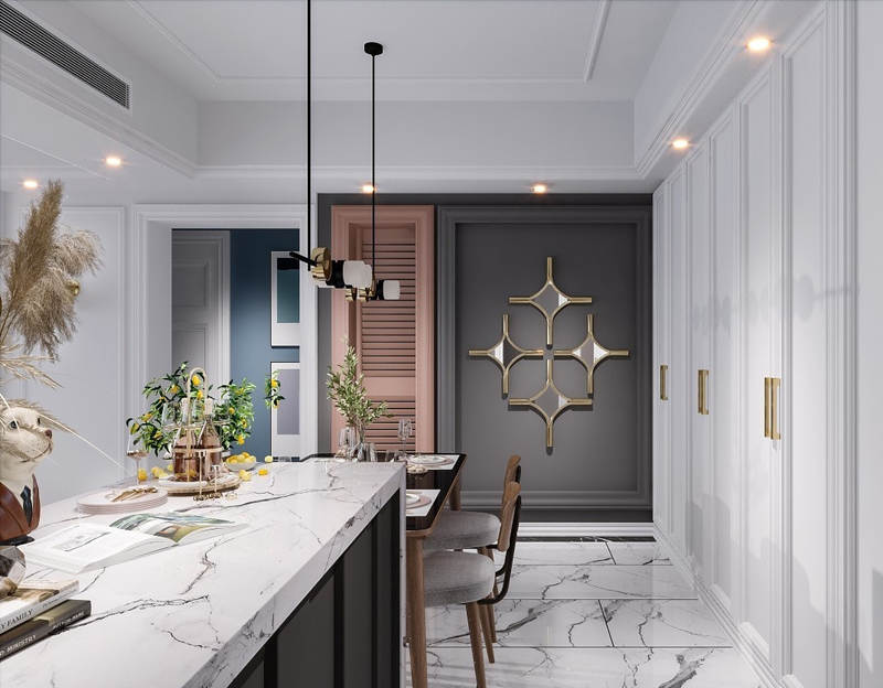 兩居室88平簡歐裝修風格效果圖