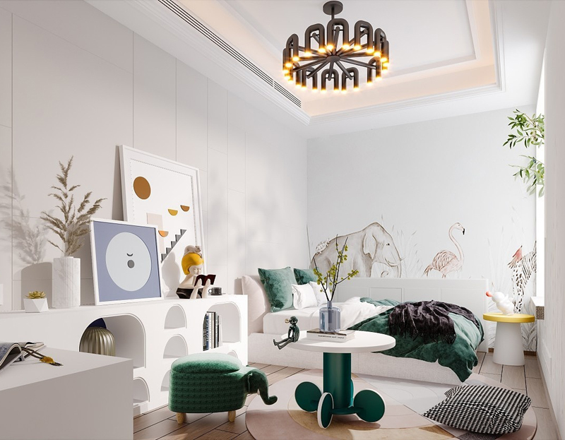 兩居室88平簡歐裝修風格效果圖