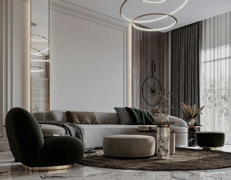 輕奢系小戶型簡歐裝修效果圖