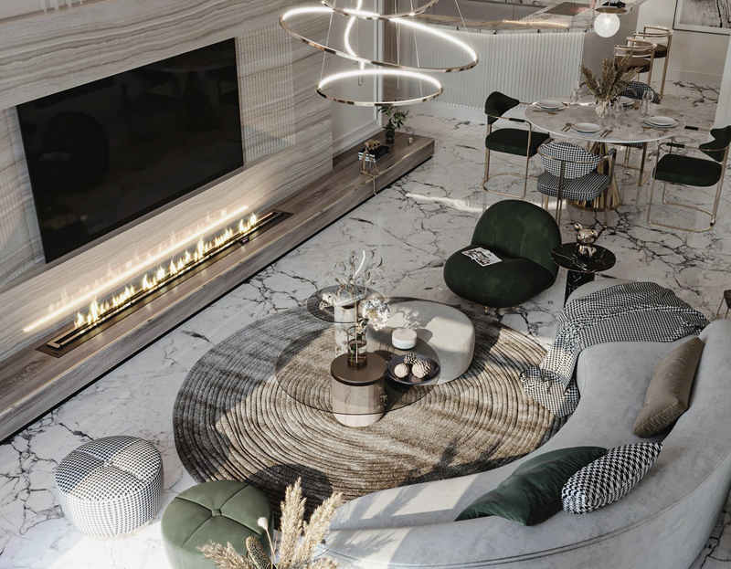 輕奢系小戶型簡歐裝修效果圖