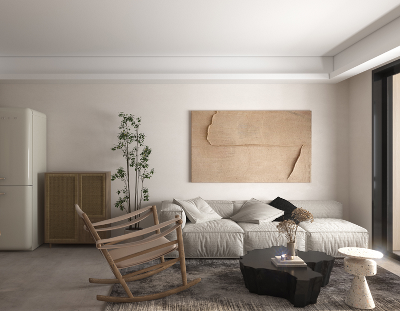 原木風小資情調套二簡約裝修效果圖