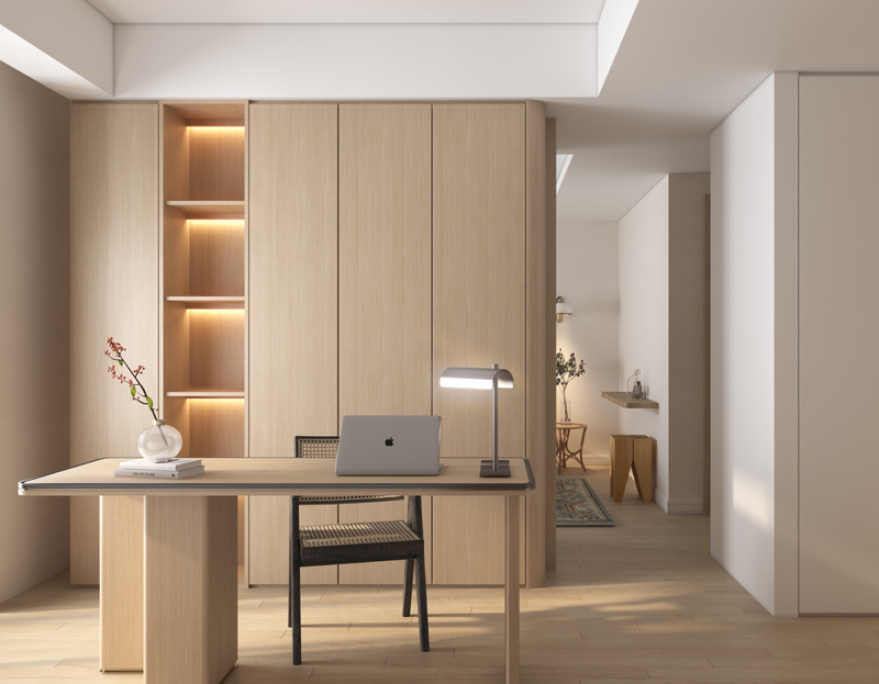 原木風小資情調套二簡約裝修效果圖