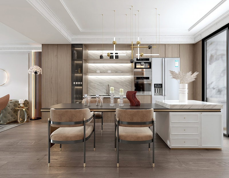 輕奢精裝房簡歐餐廳裝修效果圖